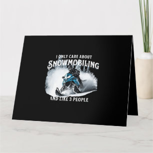 Cartão Snowmobiling Funny Snowmobile