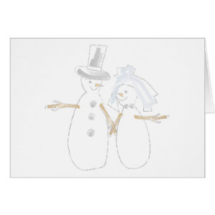 Cartão Snowpeople Bride e Groom