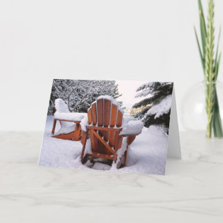 Cartão Snowy Adirondack Chairs in Winter Photo