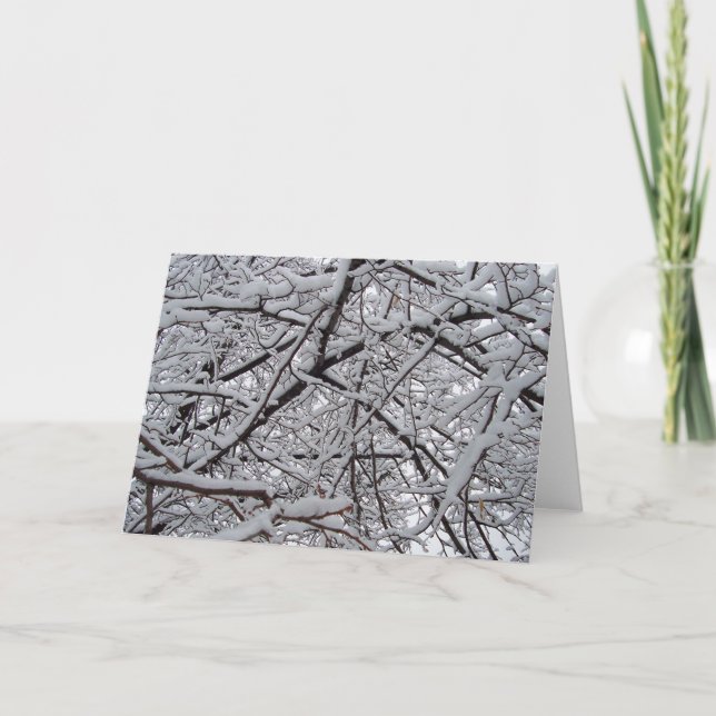 Cartão Snowy Branches (Frente)