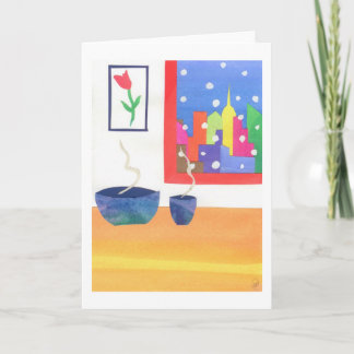 Cartão Snowy Day at Home