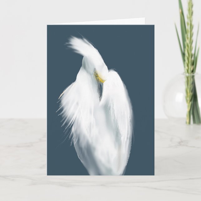 Cartão Snowy Egret (Frente)