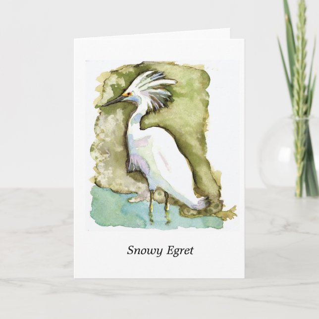Cartão Snowy Egret note card (Frente)