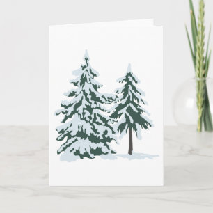 Cartão Snowy Evergreens