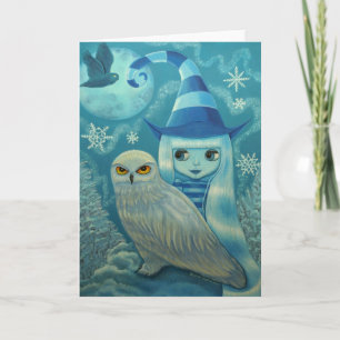 Cartão Snowy Owl Witch Card