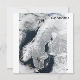 Cartão Snowy Scandanavia no inverno pela NASA