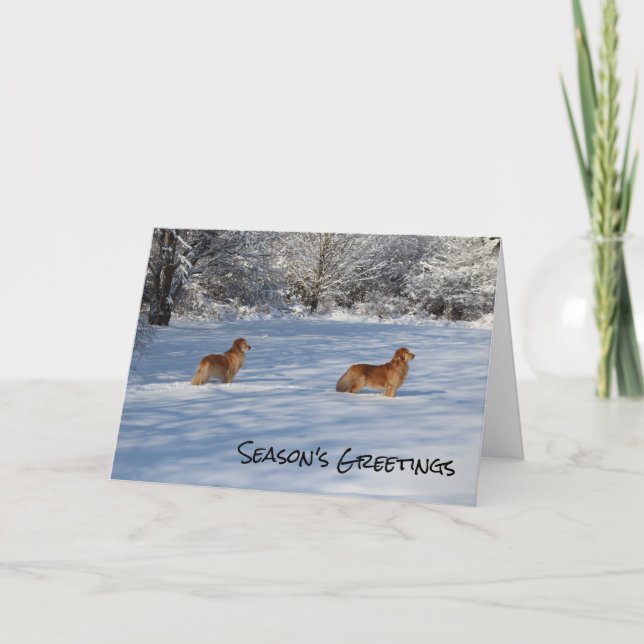 Cartão Snowy Season's Greetings (Frente)