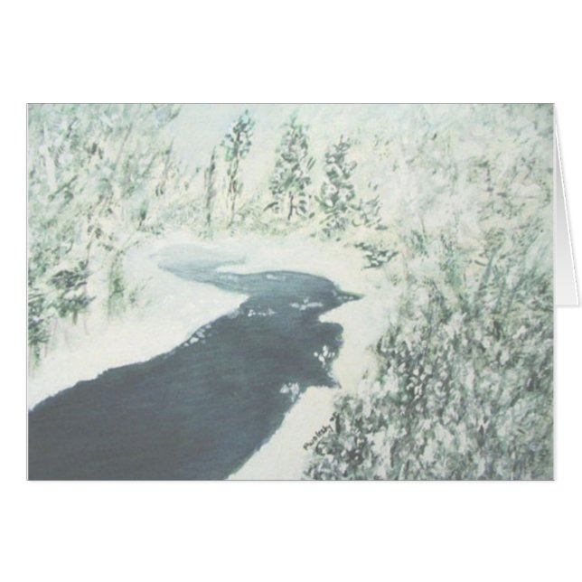 Cartão Snowy Serenity (Frente horizontal)