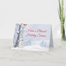 Cartão Snowy Snowman Holiday