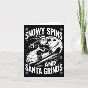 Cartão Snowy Spins Papais noeis Grinds Snowboarder Sno