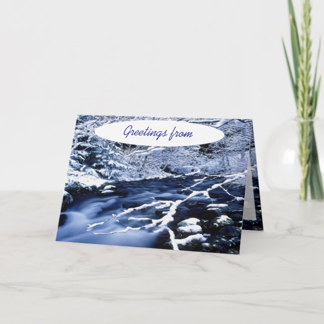 Cartão Snowy Stream - (Frente)