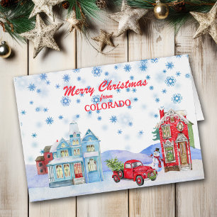 Cartão Snowy Village do Colorado Christmas Card