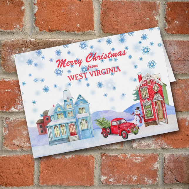 Cartão Snowy Village do West Virginia Christmas Card (Criador carregado)