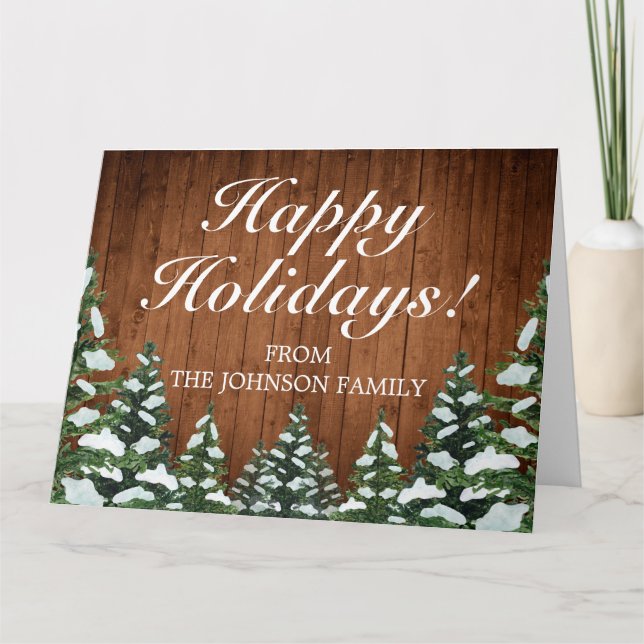 Cartão Snowy Wood & Forest Ruray Saudação Dobrada (Frente)