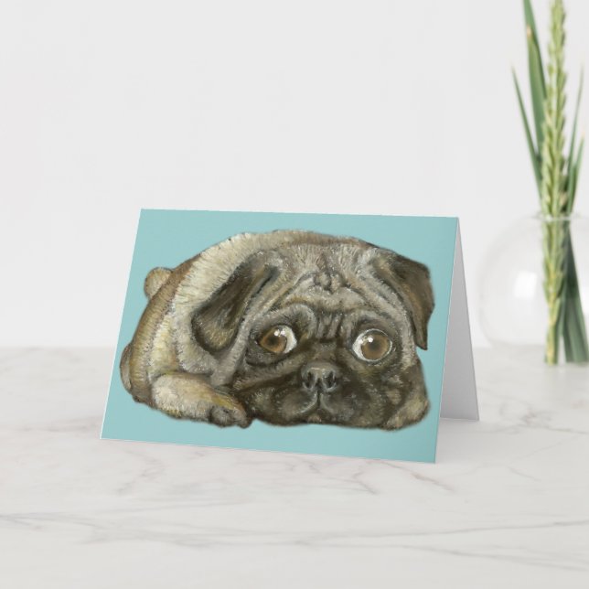 Cartão Snug como um pug (Frente)