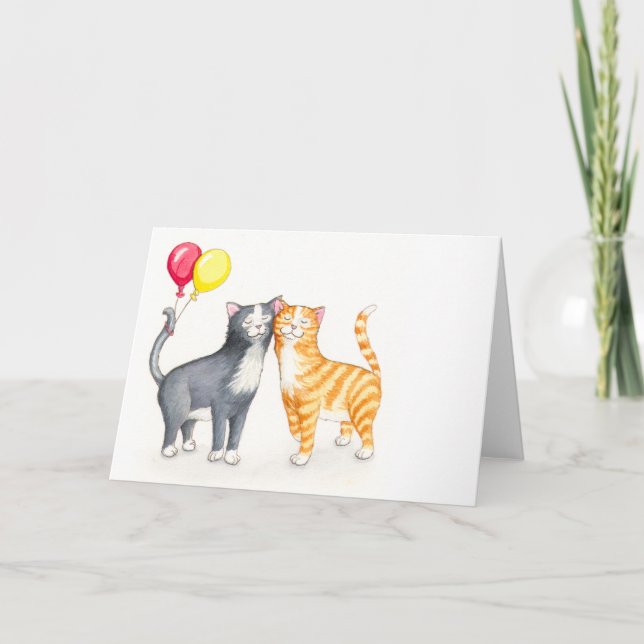 Cartão Snuggling Cats (Frente)