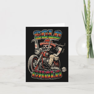 Cartão Só Cholo Divertido Calavera Motociclista Latino Cu
