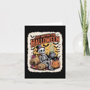Cartão Só Esperando O Halloween - Esqueleto Engraçado Pum