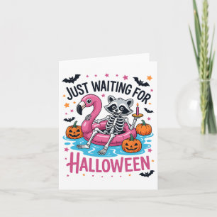 Cartão Só Esperando Pelo Halloween Racoon