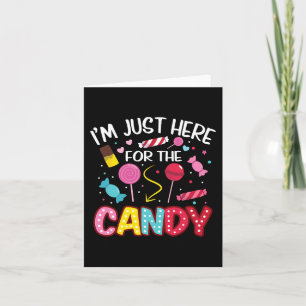 Cartão Só estou aqui para o doce Halloween Cute Lollipo
