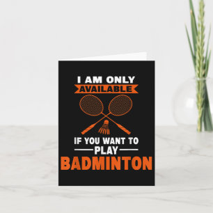 Cartão Só Estou Disponível Se O Jogador De Badminton