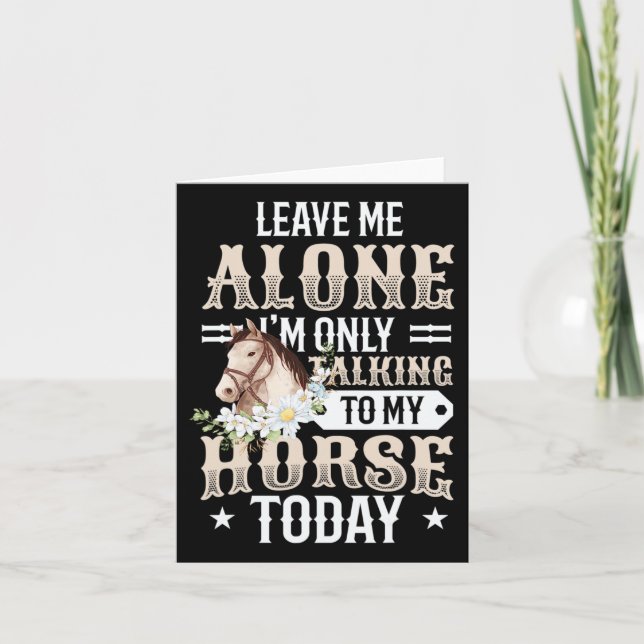 Cartão Só Falando Com Meu Cavalo Hoje Meninas Cavalo (Frente)