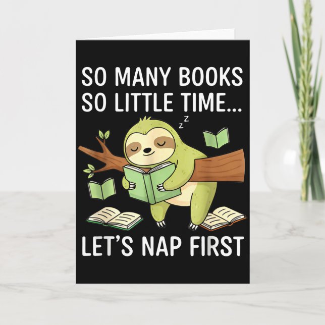 Cartão So Many Books Little Time Nap First Sloth  (Frente)