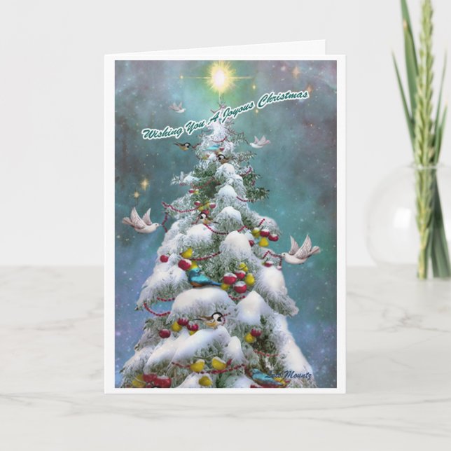 Cartão Só para o Natal dos Pássaros (Frente)