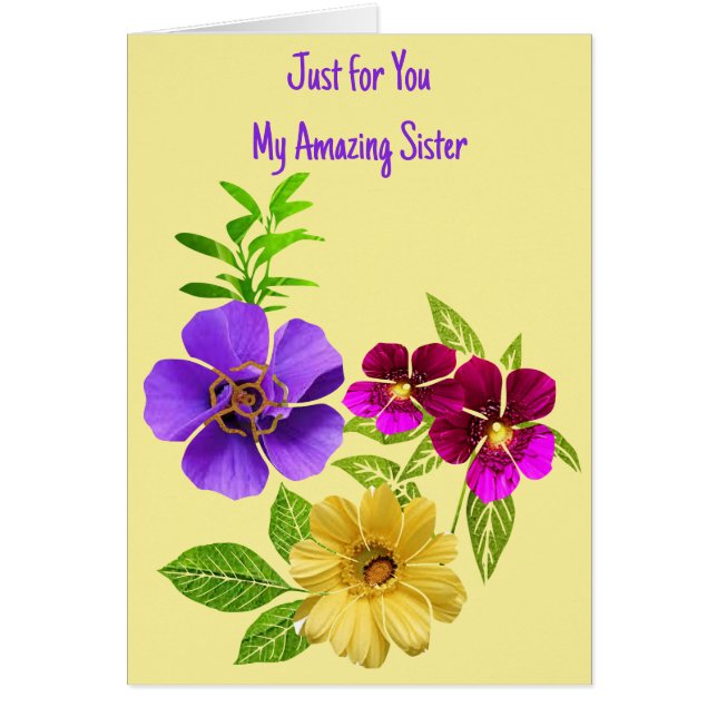 Cartão Só para você minha irmã incrível (Frente)