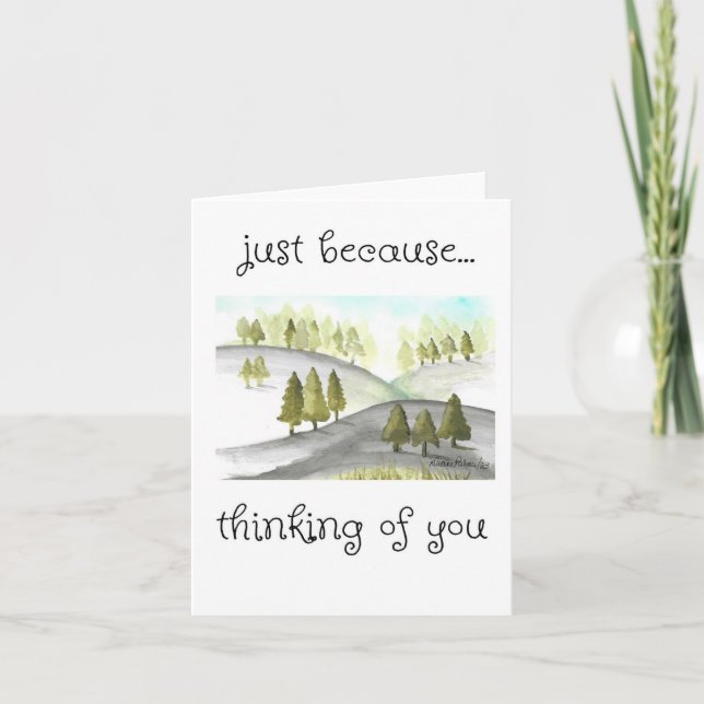 Cartão Só Porque, Arte Folclórica, Arte em Árvore Aquarel (Frente)