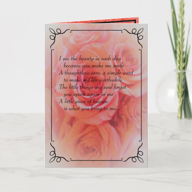 Cartão Só porque, pensando em você, sorria hoje. (Frente)