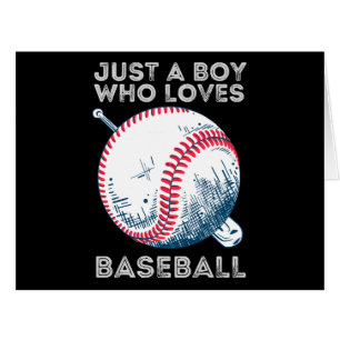Cartão Só um garoto que ama beisebol em Bateria de Baseba