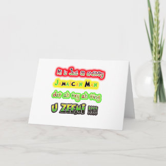 Cartão Só um homem jamaicano comum que está tentando uma 