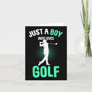 Cartão Só Um Menino Que Adora Golf Club Golfer Golfing Ki