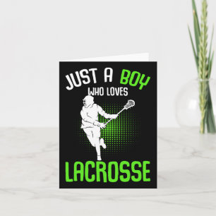 Cartão Só Um Menino Que Ama Um Jovens Jogador De Lacrosse