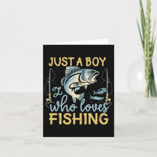 Cartão Só um rapaz que ama pescar o aperitivo de Angler