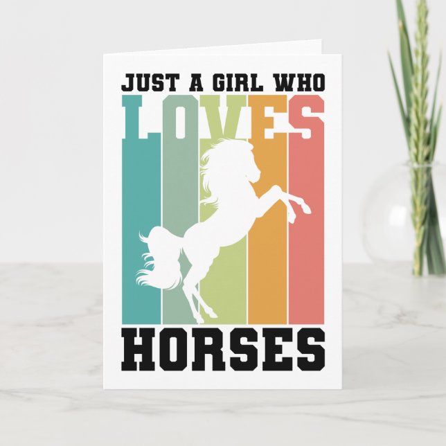 Cartão Só uma garota que ama Cavalos | Garota-cavalo (Frente)