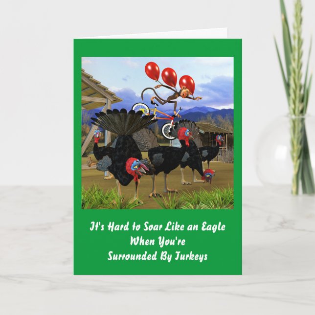 Cartão Soar como um Aniversário da Águia (Frente)