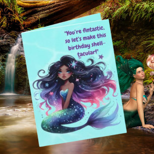 Cartão Sob A Saudação De Aniversário Da Sereia