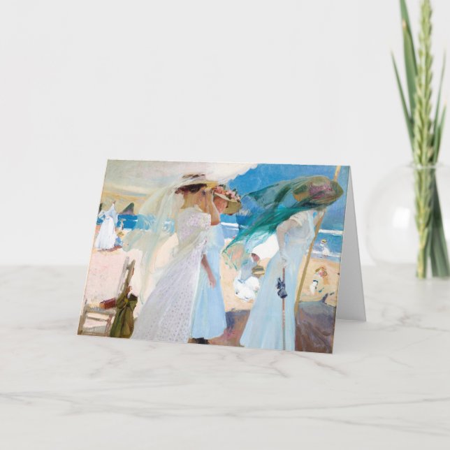 Cartão Sob o Awning, Zarauz | Joaquín Sorolla (Frente)