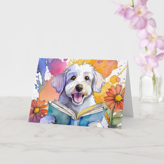 Cartão Sober Schnoodle com Grande Aniversário de Recupera (Orquídea)