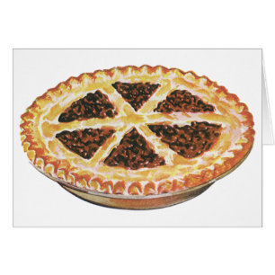 Cartão Sobremesa Comida Antiga, Torta de Pecã Fresca Assa
