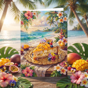 Cartão Sobremesa Tropical Feliz Aniversário Vovó