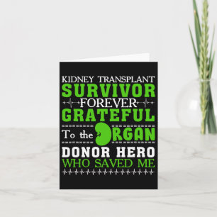 Cartão Sobrevivência do transplante renal Orgão Doador re