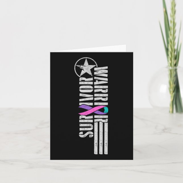 Cartão Sobrevivente do Guerreiro cancer - Consciência ao  (Frente)