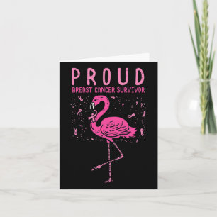 Cartão Sobrevivente Orgulhoso Flamingo Pink Cancer de Mam