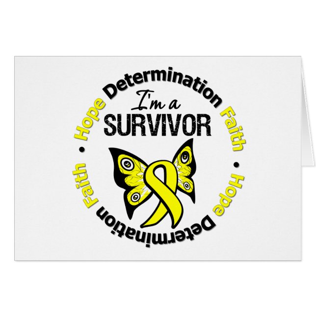 Cartão Sobrevivente Sarcoma Fé de Determinação da Esperan (Frente Horizontal)