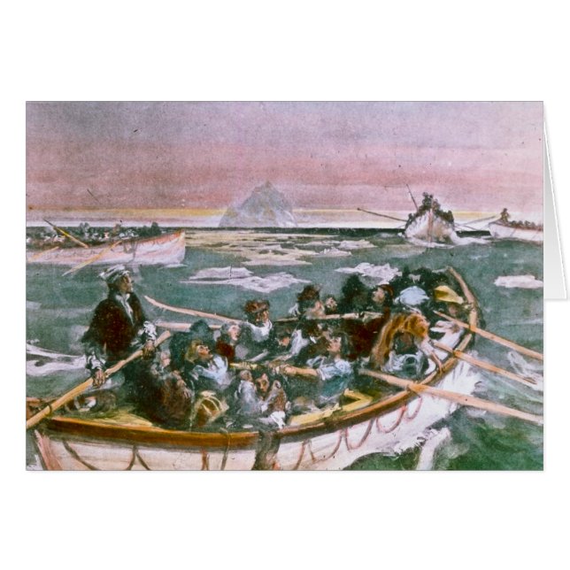 Cartão Sobreviventes titânicos do RMS na manhã seguinte (Frente Horizontal)