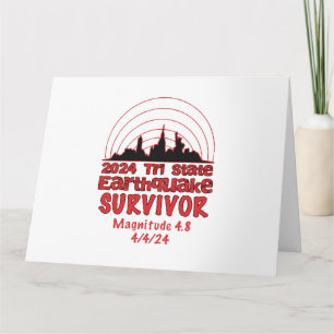 Cartão Sobrevivi ao Terremoto de NYC Quake Tri State 2024