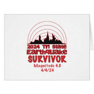 Cartão Sobrevivi ao Terremoto de NYC Quake Tri State 2024